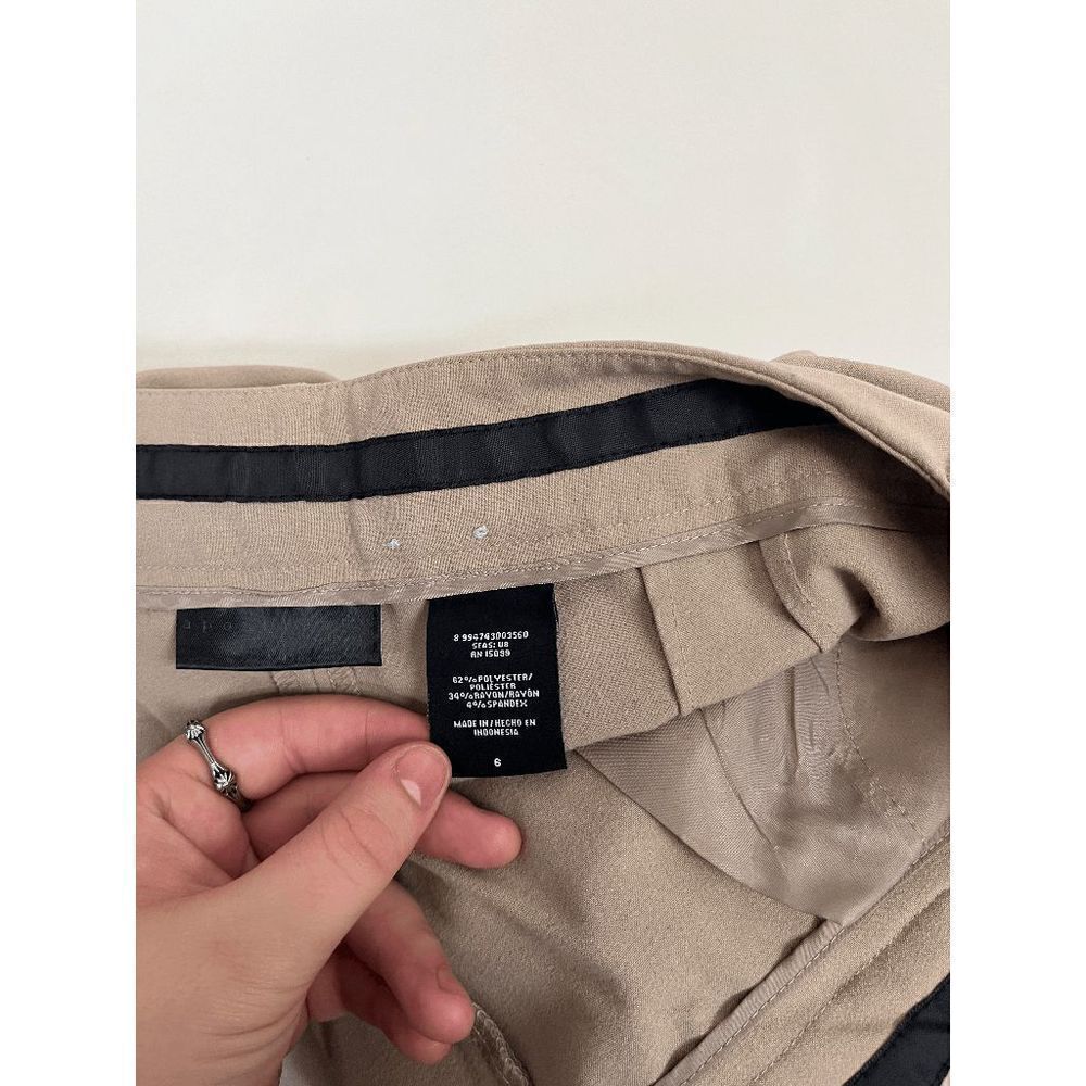 Womens Mid waist Flat Front Ankle Length Chino Dress Pants Khaki Size 6 - Picture 8 of 9